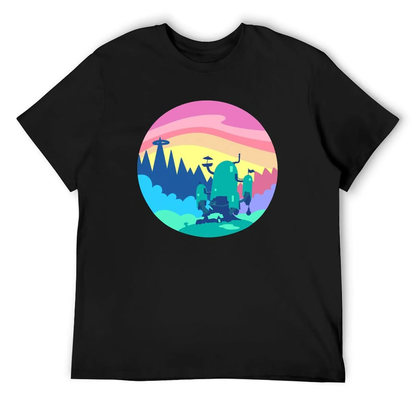 Tree House Vector Landscape T-Shirt cotton graphic tees essential t shirt black t shirts for men