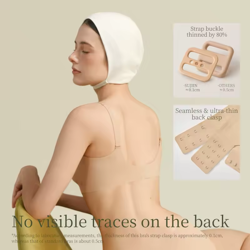 SUJIIN Sexy Seamless Wireless Bras for Women Push Up Padded Soft Support Invisible Lift V Neck Bralette Smooth Bra Female MX208 - Image 2