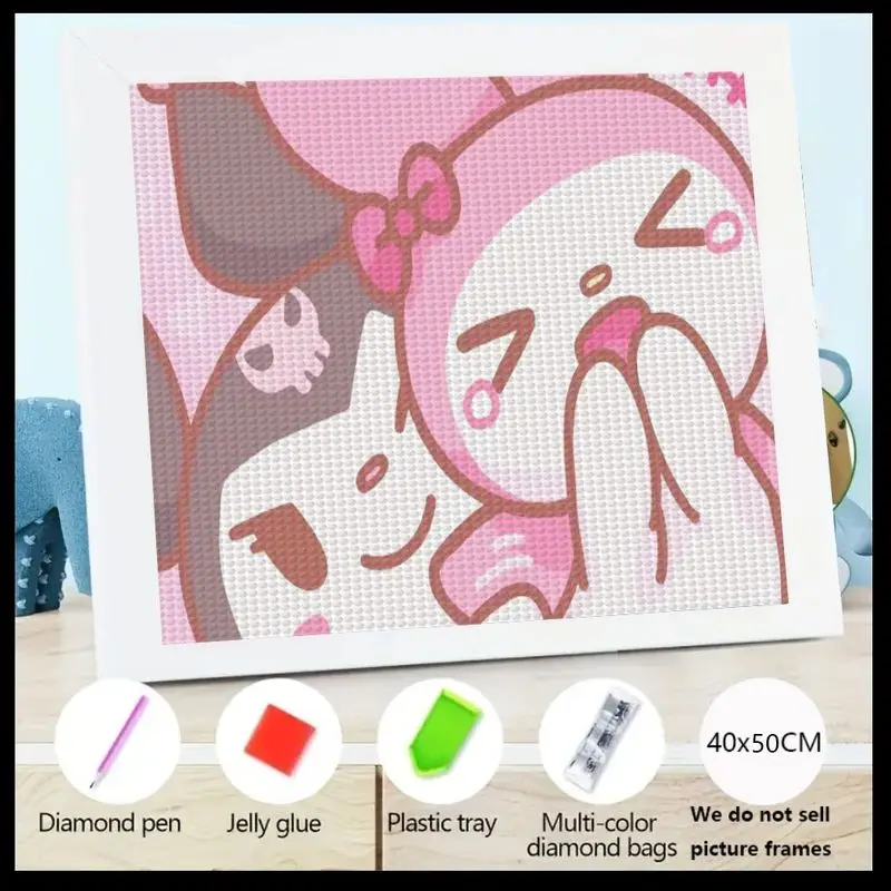 

1PC 5D Diamond Painting Kit, Sanrio My Melody & Kuromi Cute Cartoon DIY Full Drill Rhinestone Embroidery Art for Adults Kids Beg