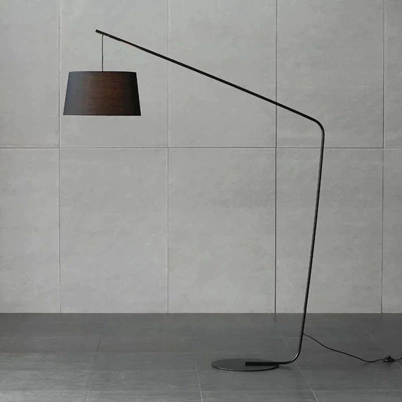 

Danish Nordic Big LED Floor Lamp Minimalism 2025 NEW Black Fishing Floor Lamps for Living Study Room Sofa Corner Standing Lights