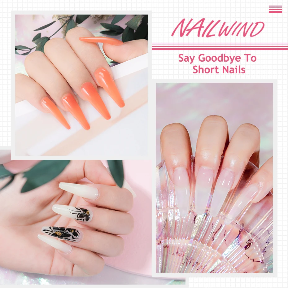 NailWind Mini/15ml Quick Extension Poly Nail Gel Semi Permanent  Acrylic Hybrid Gel Varnishes Nail Polish Base Top Coat