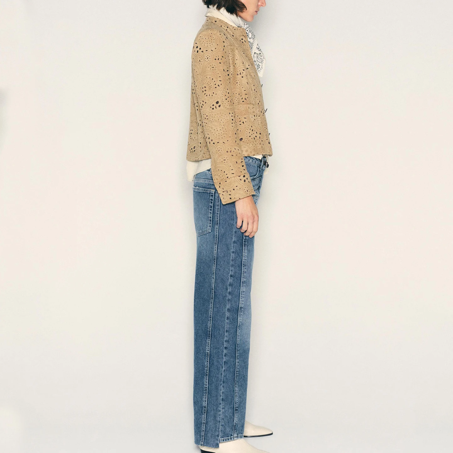 Fashionable High Waist Wide Leg Jeans Women's Autumn 2026 New Style Double Layer Waist Design Straight Cut Natural Waist