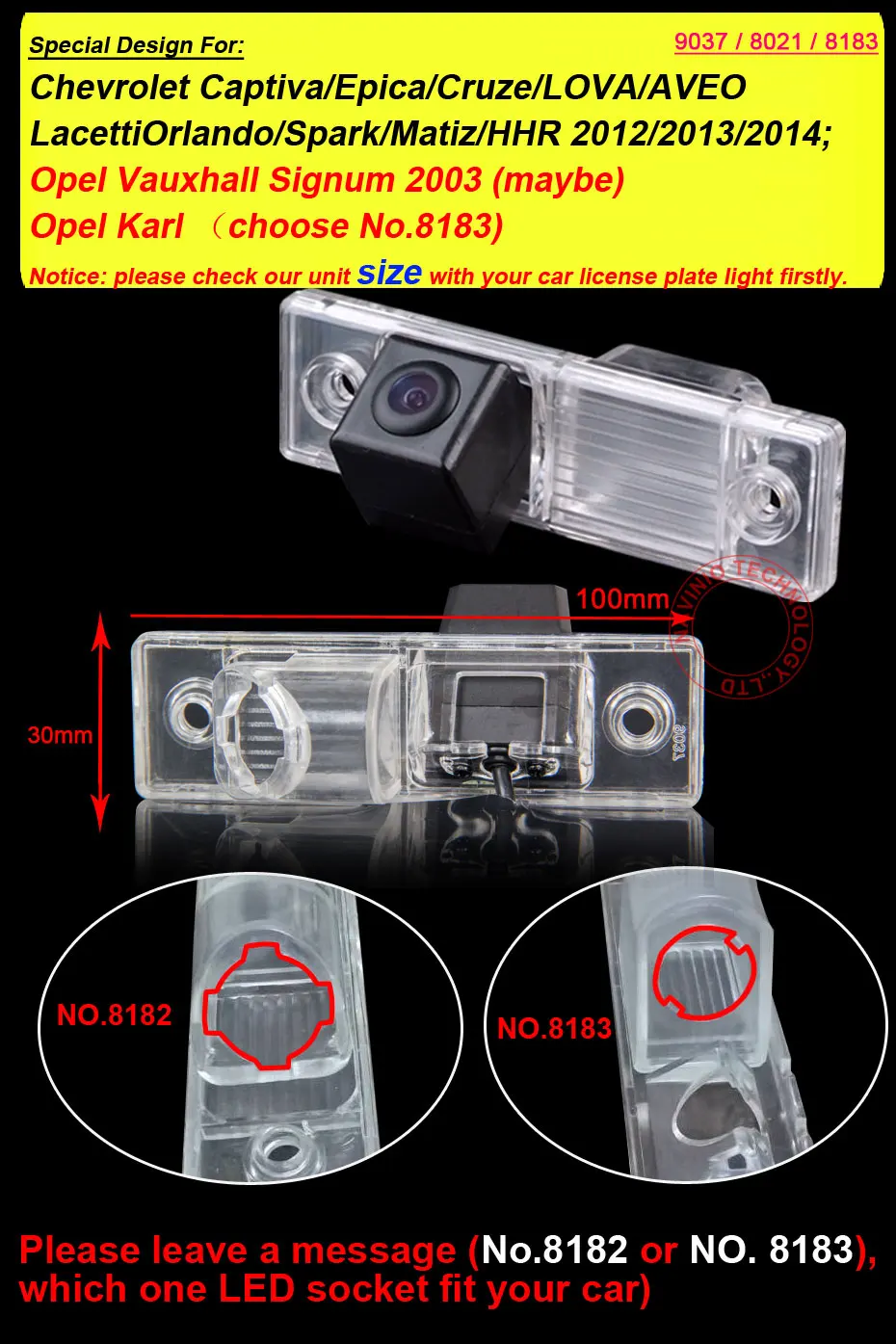 Rearview back reverse camera for Chevrolet Lova Aveo Lacetti Captiva Cruze Epica waterproof PAL( Optional)