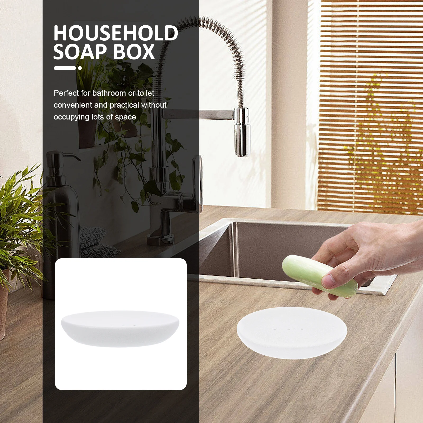 

Bathroom Ceramic Soap Dish Practical Space Saving Soap Box Household Toilet Holder Natural Drying Easy Cleaning