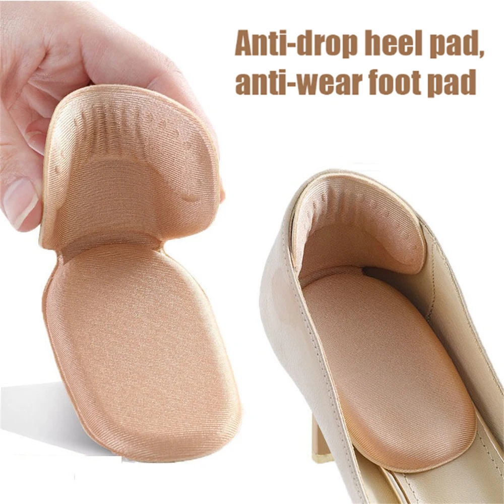 2pcs Shoe Heel Insoles Foot Heel Pad Sports Shoes Adjustable Antiwear Feet Inserts Insoles Heel Protector Sticker Insole Brioche