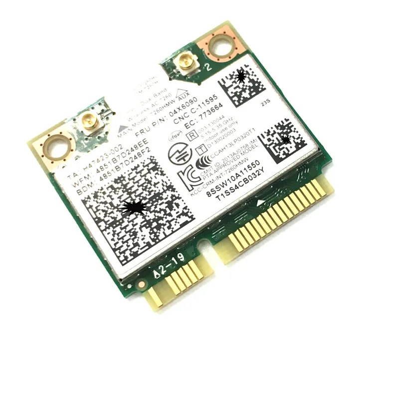 Dual Band Wireless-AC 7260 7260AC 7260HMW network card  4.0 Bluetooth adapter mini PCI-E 867Mbps for Lenovo 04X6090 04X6010