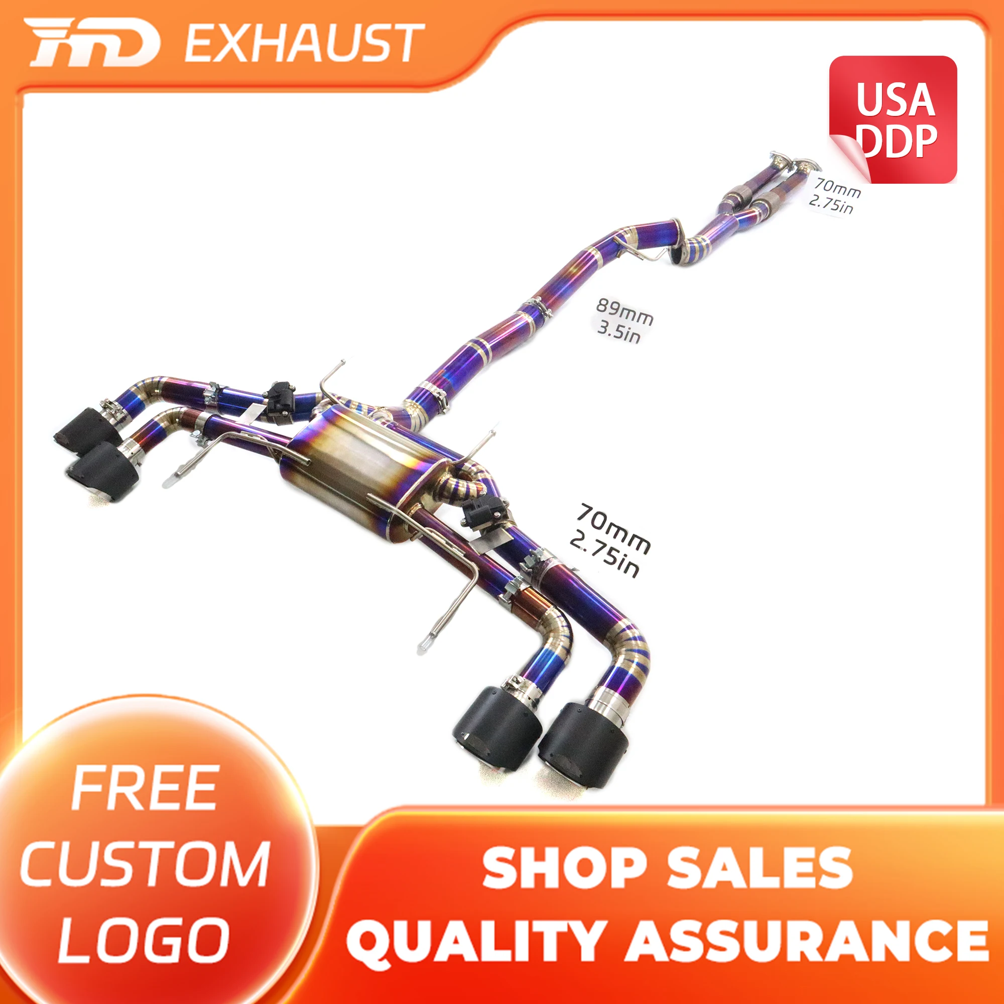 

HMD Exclusive Customization TC4 Exhaust Catback for Nissan GTR R35 High Quality With Electronic Valves Muffler