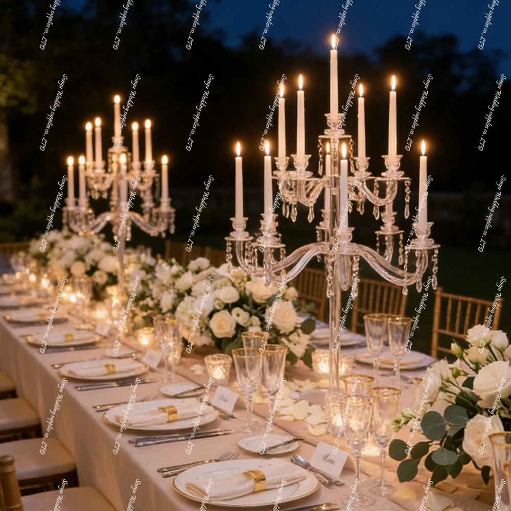 5/6/10pcs 100/110/120cm Acrylic Flower Stand Wedding Centerpiece, Acrylic Road Decorations Chandelier Vase for Wedding Reception