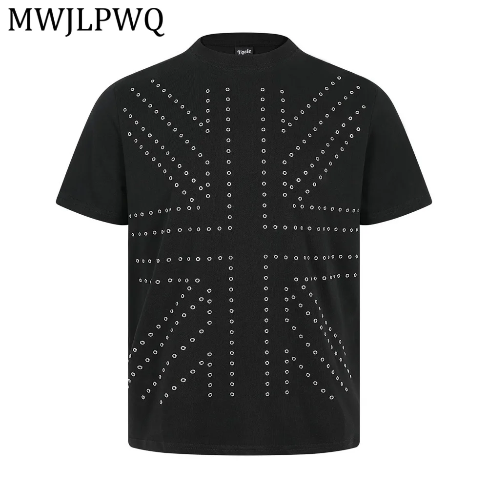 

Футболка с короткими рукавами и индивидуальным рисунком MWJLPWQ, мужская модная хлопковая футболка с декоративным дизайном в стиле хэви-метал, новинка лета 14493