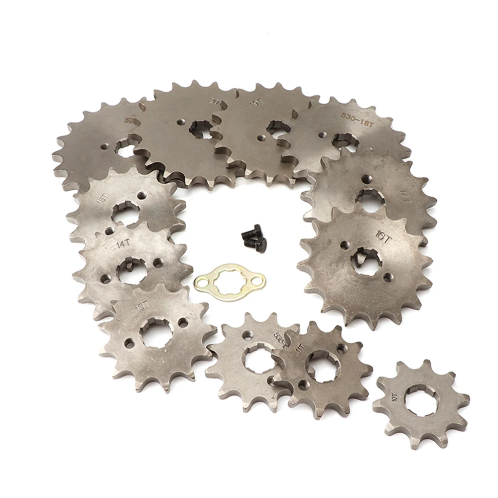 Front Engine 530# 20mm 10T-21T Chain Sprocket With Retainer Plate Locker For 200cc 250cc Motorcycle Dirt Bike ATV Quad Buggy