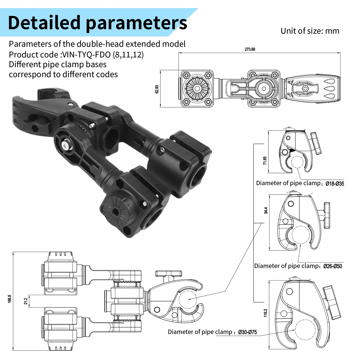 Uchwyt sonaru do łodzi na dwa  – Fish Finder Mount recenzja i cena