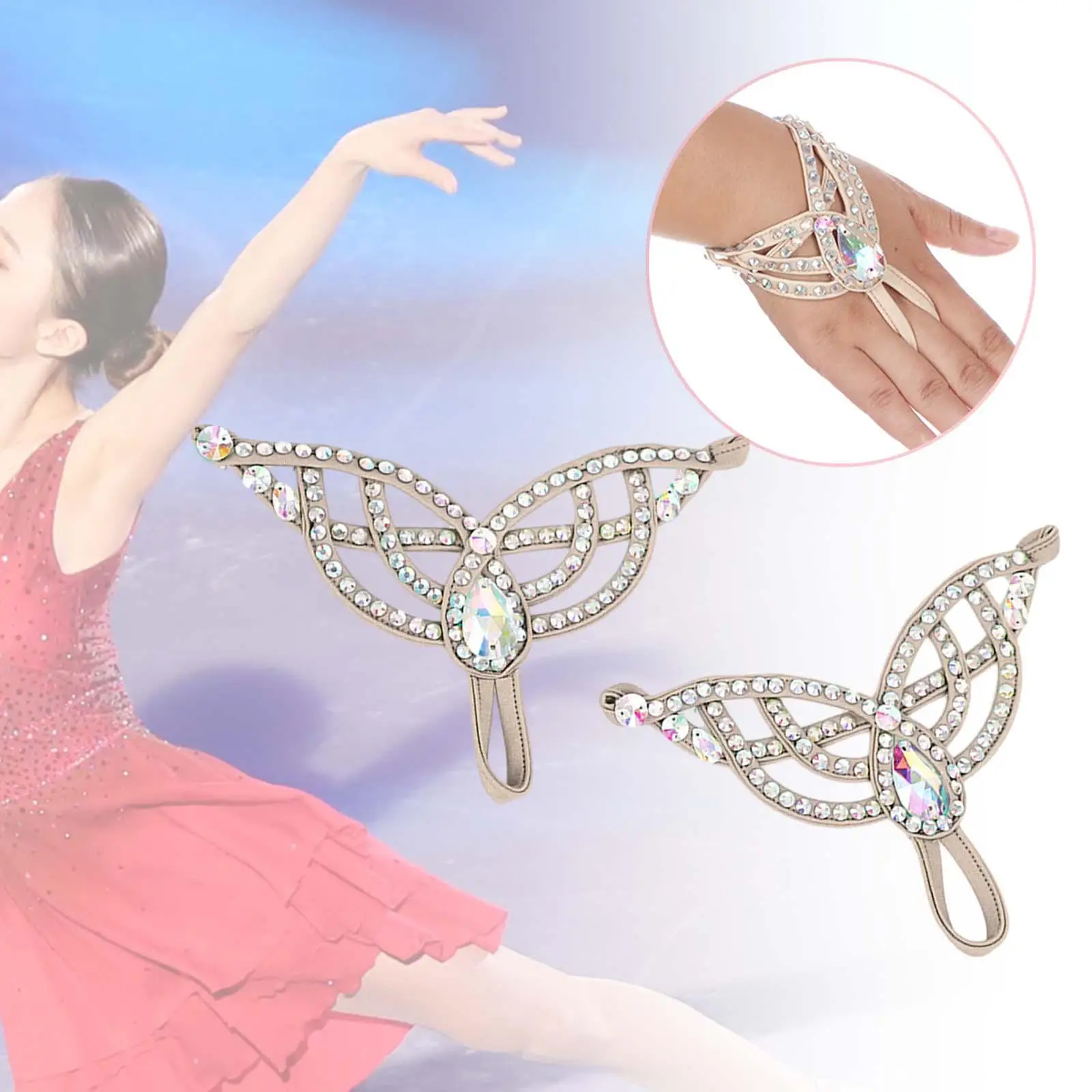 Figure Skating Charm Bracelet Rhinestone Decoration Ice Skating Gifts