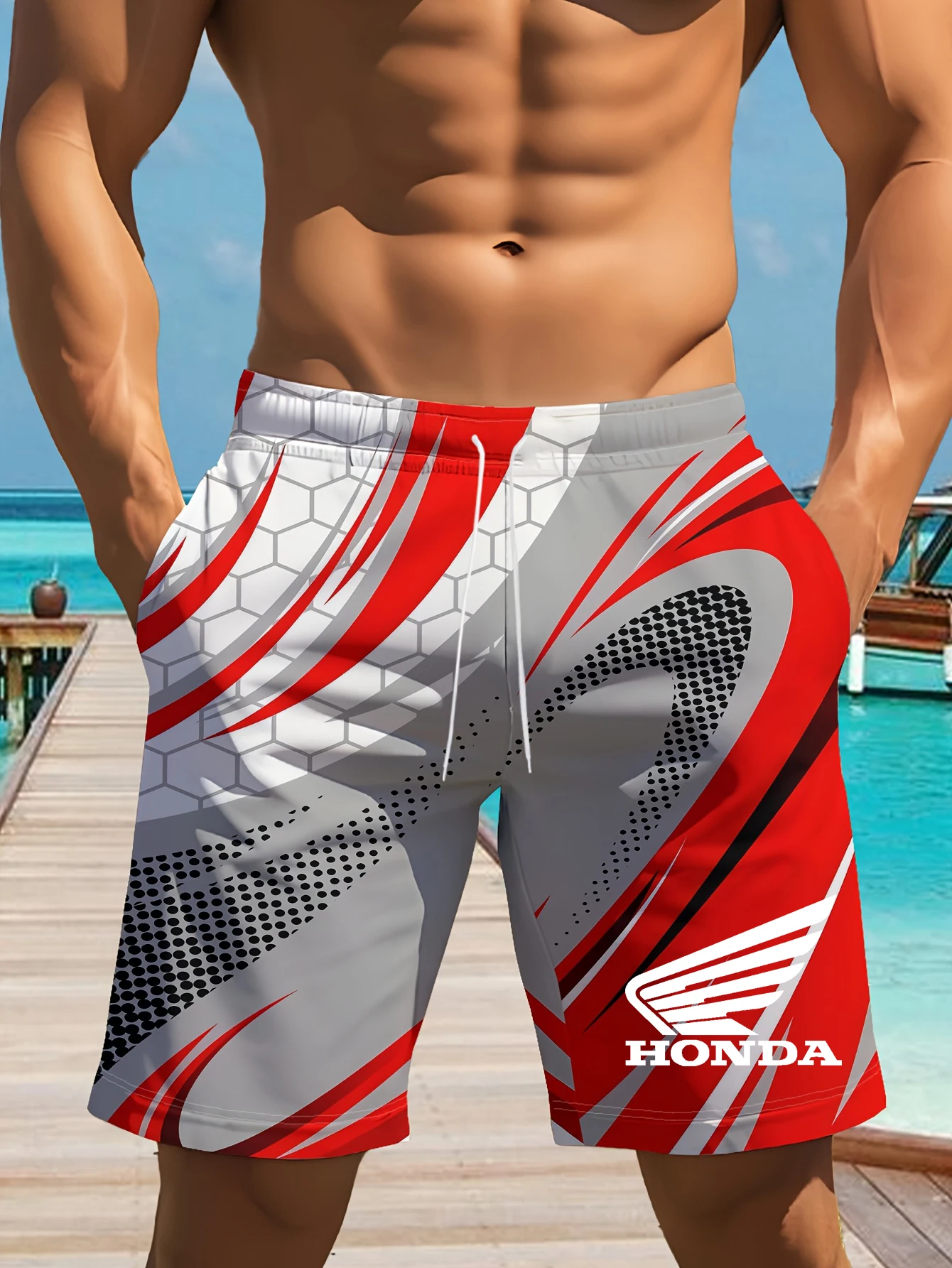 

Summer 3D Printing Motorcycle Riding Shorts Fast Drying Breathable Short Sleeve Sport For Men And Women Honda Riding Shorts