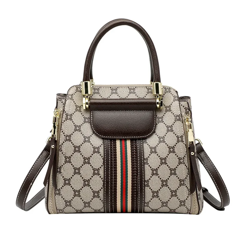 Statement-makende dameshandtas Luxe lederen crossbodytas Designer schoudertas Portemonnee Elegante damesstijl