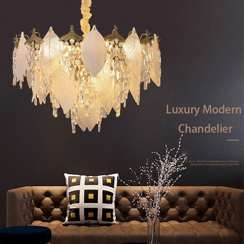 

2024 New ceramics crystal chandelier living room grape design glass round led lamp for girl bedroom kitchen island oval lighting