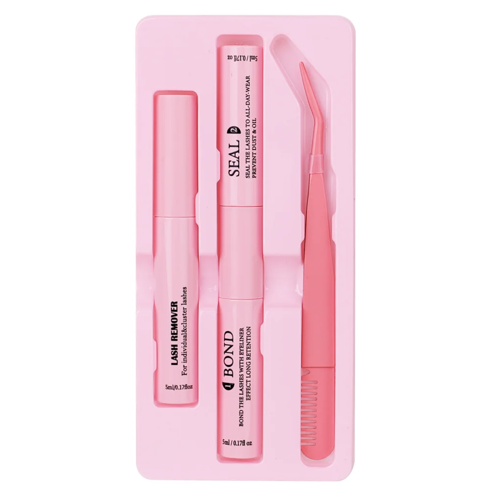 Stylish Gentle Lash Extension Kit Long-lasting Lightweight Eyelash Bond Seal Kit 10ml Waterproof Lash Glue Remover Set Makeup