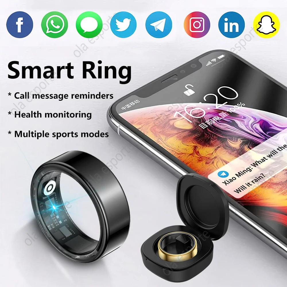 

Smart Ring Heart Rate Sleep Monitoring Waterproof Multiple Sports Modes Pedometer Fitness Ring Men Women Fashion Ring 2025 New