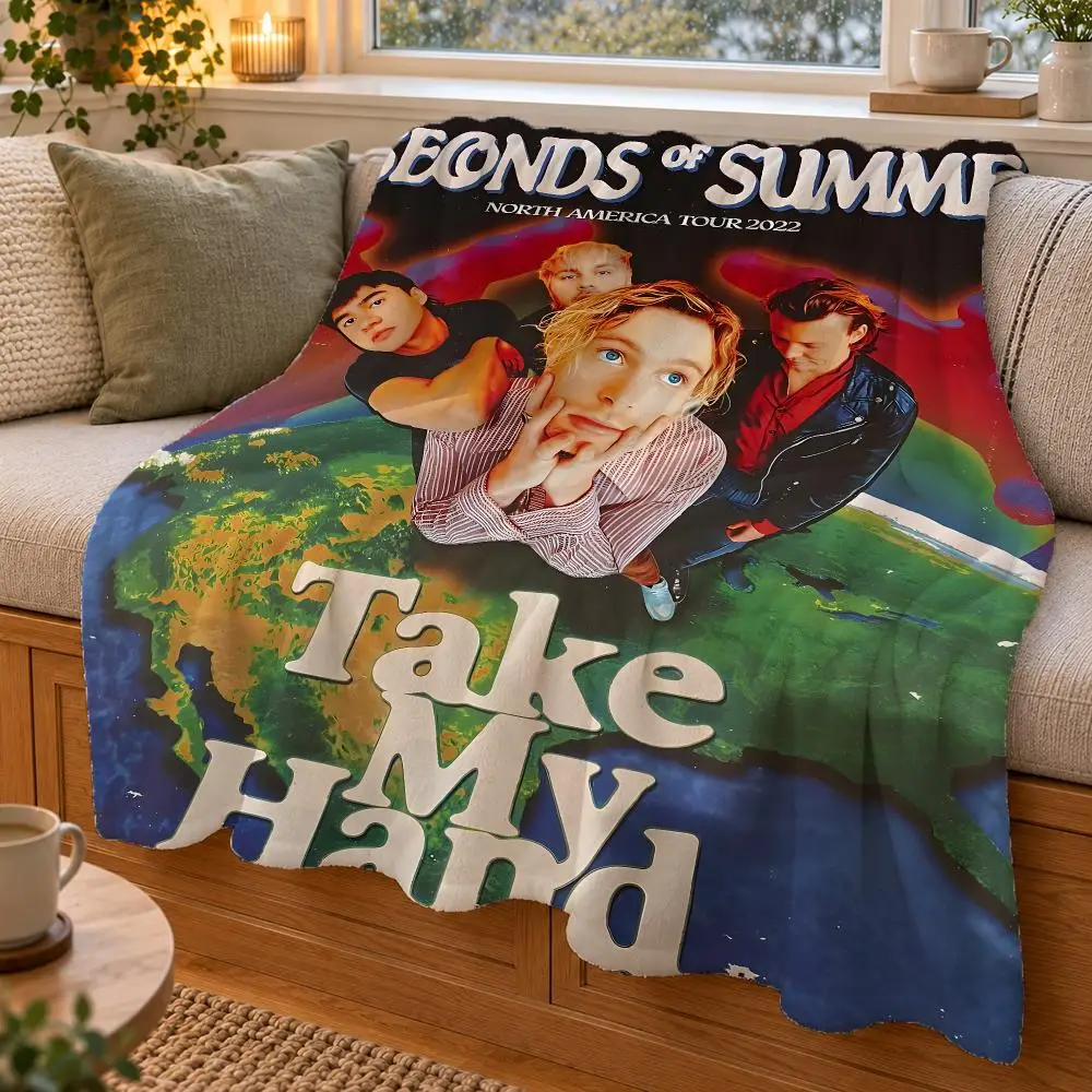 Seconds Of Summer 5S Throw Double Sided Flannel Throw Blanket Soft Warm Washable Home Decor