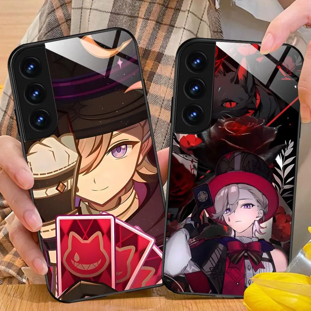 Game GI Lyney Phone Case for Samsung Galaxy A56 55 54 53 52 51 36 35 34 23 16 15 5G Glass Protective Cover