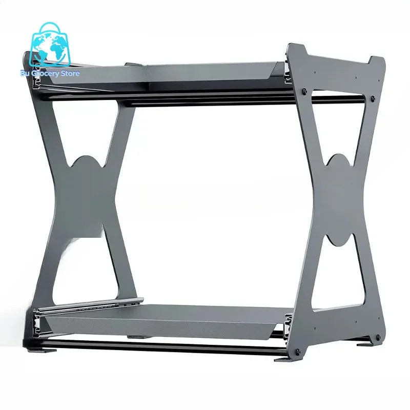 Double-layer pull-out for multi-color work frame, suitable for drying oven placement rack, metal damping