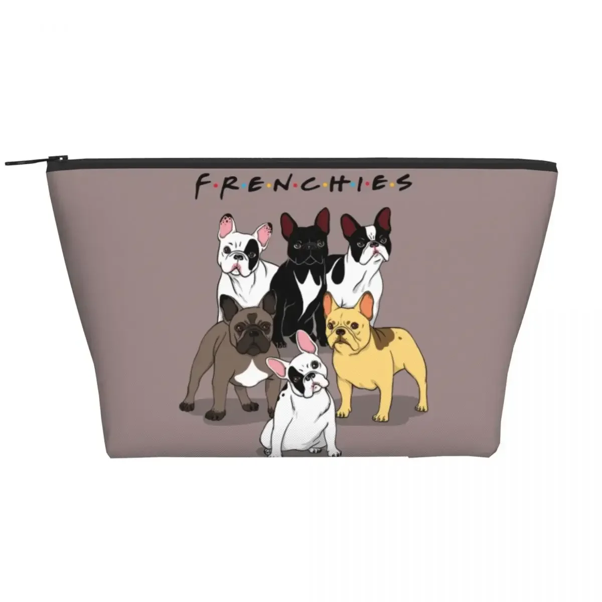 

Funny Frenchies French Bulldog Toiletry Bag Women Dog Animal Cosmetic Makeup Organizer Ladies Beauty Storage Dopp Kit Case