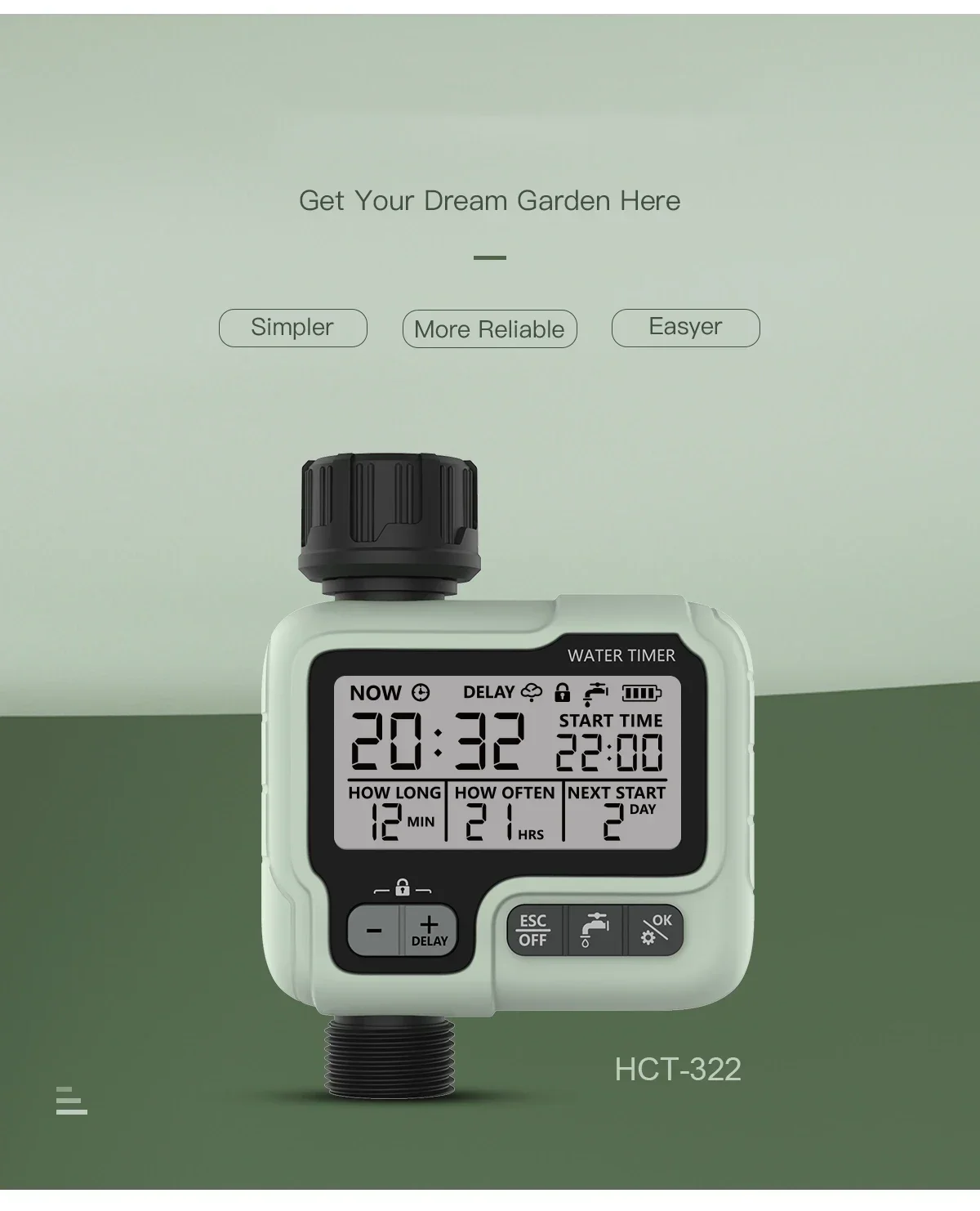 Automatic Water Timer for Garden, Digital Irrigation Machine, Intelligent Sprinkler Used Outdoor to Save Water and Time