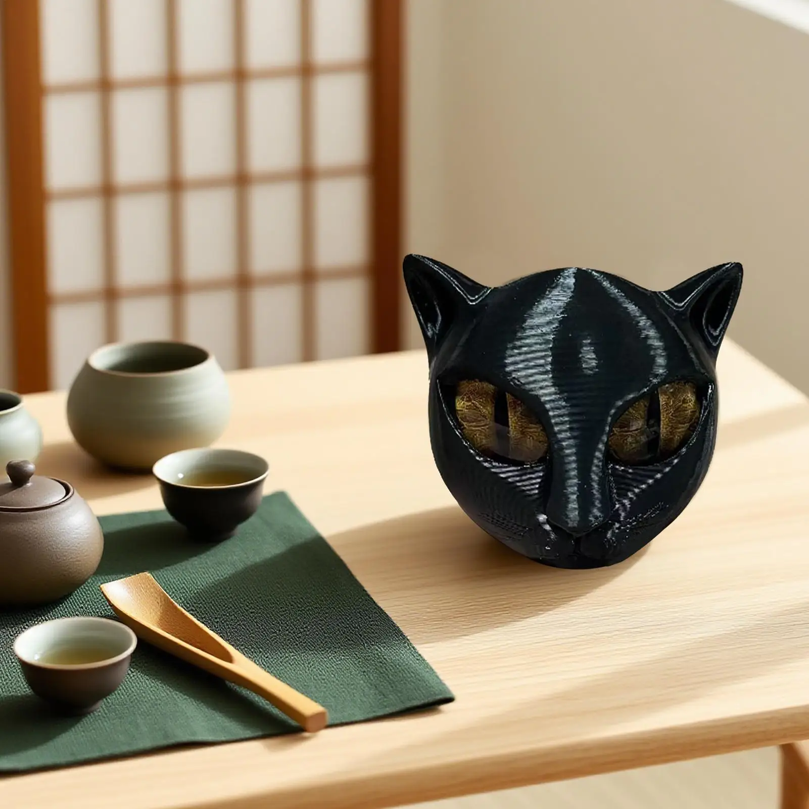 Patung Kepala Kucing Dekorasi Kucing Patung Patung Anak Kucing Dekorasi Karya Seni untuk Ruang Tamu Ruang Belajar Dekorasi Natal Halloween