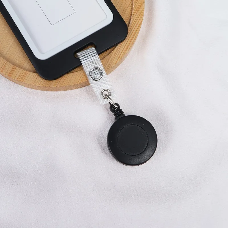 Schwarzer vertikaler Kartenhalter, Schlüsselanhänger, Bus, Campus-Karte, Zugangskontrolle, Arbeitskartenhülle, transparent, mit Ausweisrolle