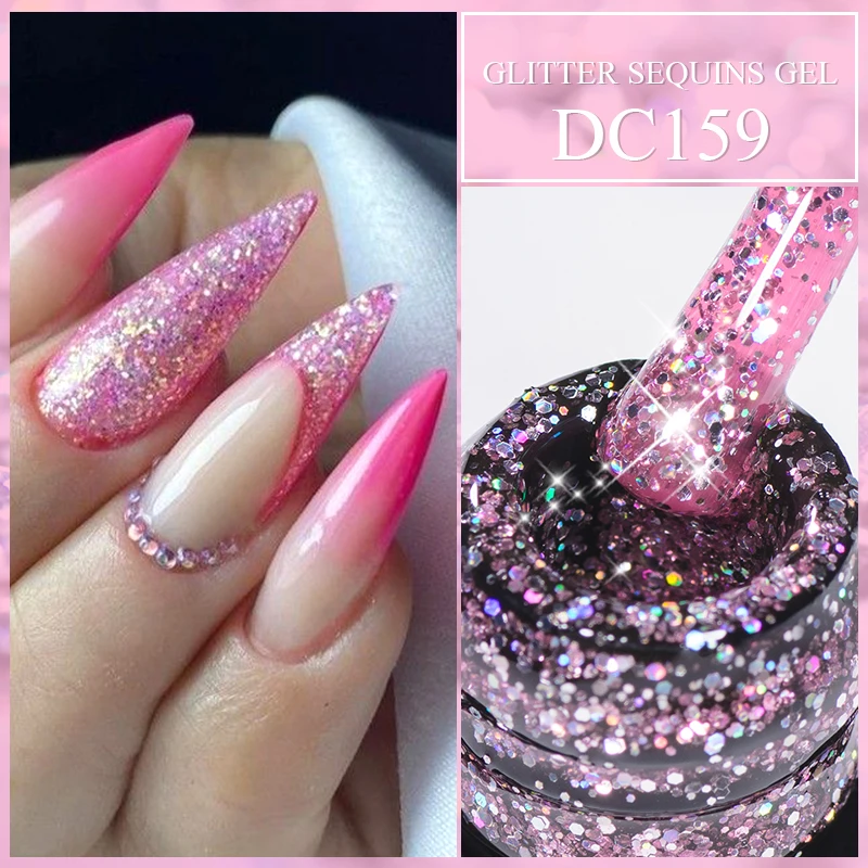 Mtssii 7ml Silber Glitter Pailletten Gel Nagellack glänzend funkelnd semi permanent einweichen Basis Dec klack Nail Art Gel Lack