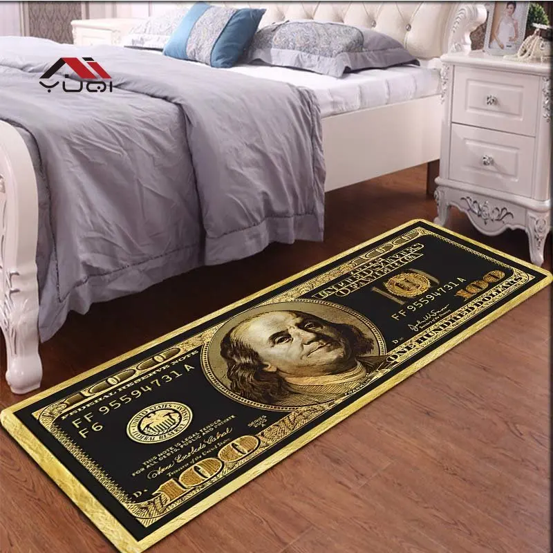 3D Printing Dollar Money Rug for Bedroom Living Room Carpet for Kitchen Floor Mats Home Decor Non-Slip Floor Pad Rug 10 Sizes