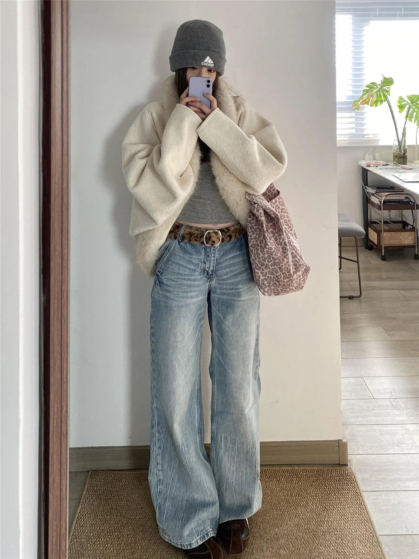 

Tall Women's Light Blue Wide Leg Jeans Spring Loose Drapey mid Low Waist Straight Tube Floor-Length Pants