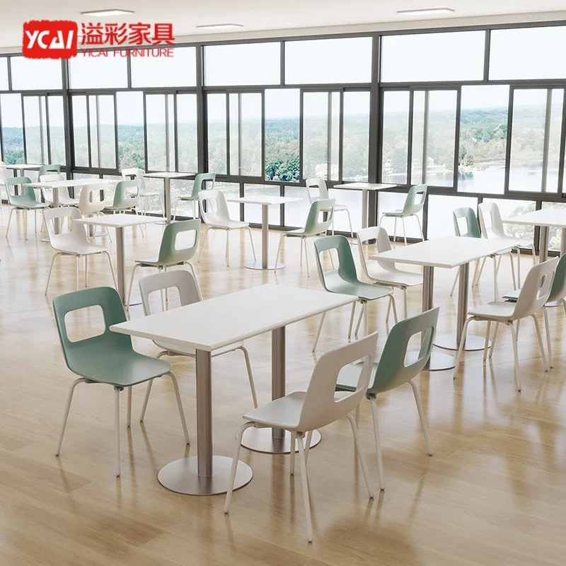 LMM fast food table and chairs milk tea snack bar staff restaurant four people dining table and chairs