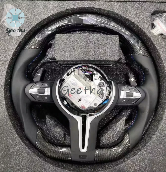 For Factory Wholesale Price LED Carbon Fiber Car Steering Wheel M Performance for BMW F10 Steering Wheel