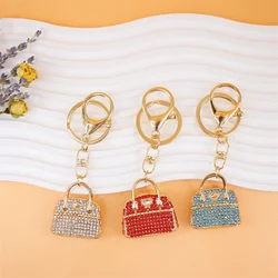 Creative New Mini Bag Full of Crystal Alloy Keychain Exquisite Automobile Hanging Holiday Souvenirs Gift Holder