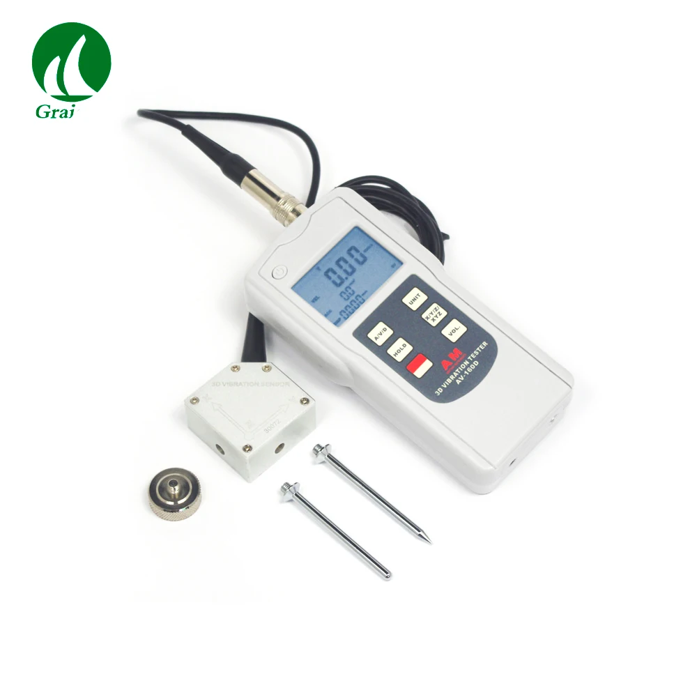 AV-160D Mini Vibrometer 3D Vibration Tester Displacement : 10Hz ~ 1kHz