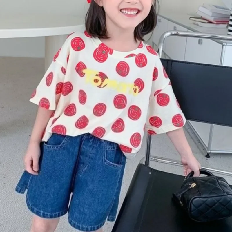 Girls' Lightweight Denim Shorts Stretch Summer Shorts for Kids Trendy Half Pants with Eco Friendly Dye Stylish Kids' Summer Wear