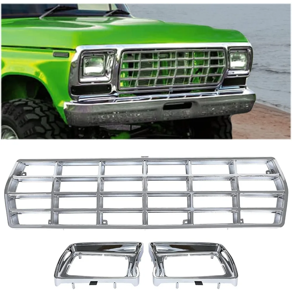 

Grille & Headlight Bezel Compatible with 1978-1979 Ford Bronco F100 F150 F250 F350 Replacement for FO1200111 D8TZ8150C FO2