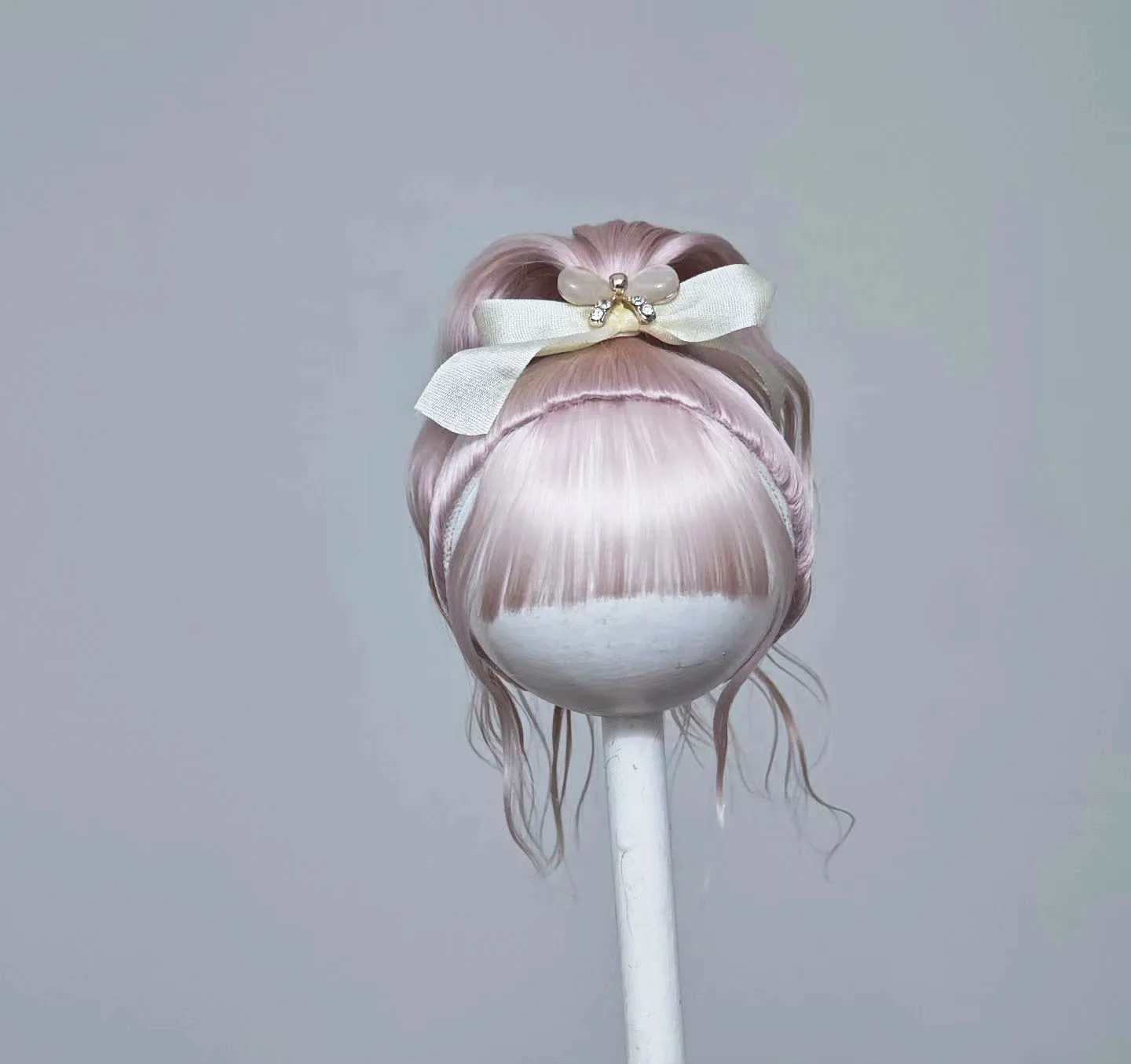 

Волосы для куклы OB11, парик с твердой головкой, окружность 14 см, кукла BJD, мохер, бесплатная доставка