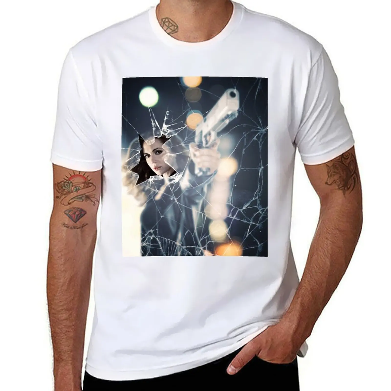 

BADASS WOMEN - Eliza Dushku T-Shirt Basic Comfort Fit T-Shirt for Men