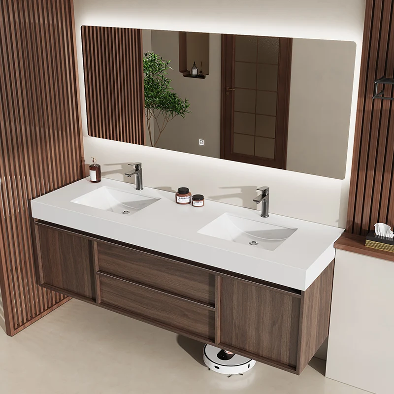 

Простая средневековая каменная плита, двойная раковина, шкаф для ванной комнаты, комбинированный шкаф для ванной комнаты, костяная линия, умывальник, умывальник, набор шкафов для раковины