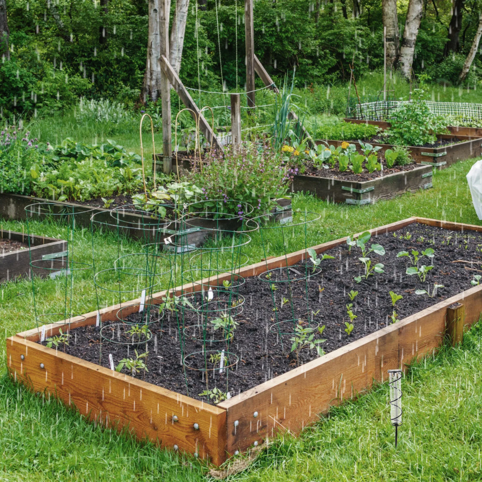 

Декоративный дождемер для сада, с четкой шкалой, прочная железная подставка для точного мониторинга осадков