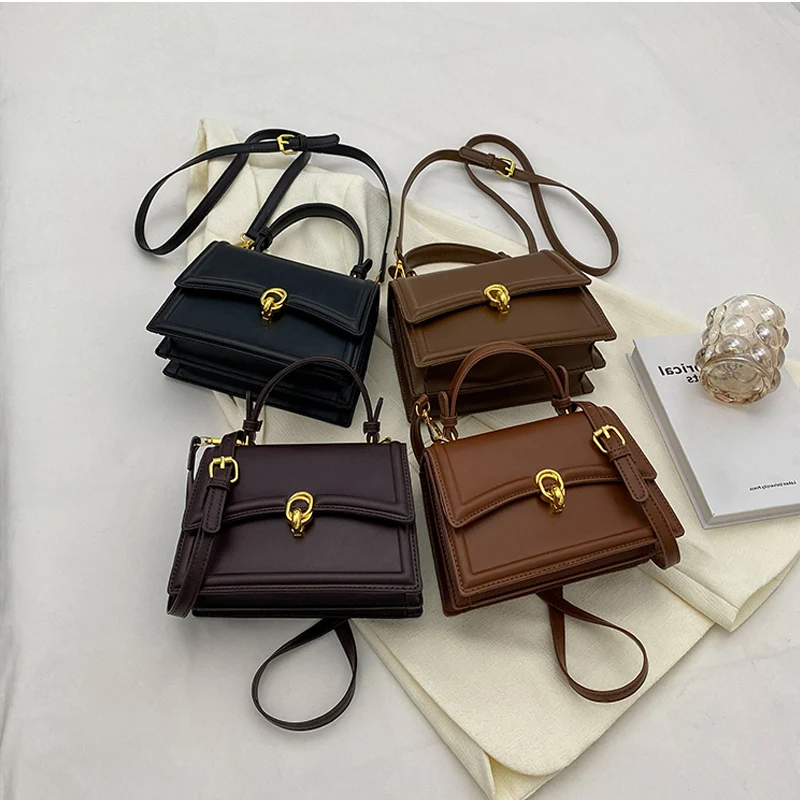 New Small PU Leather Crossbody Bags for Women 2023 Simple Totes Shoulder Bag Lady Luxury Brand Designer Handbags and Purses