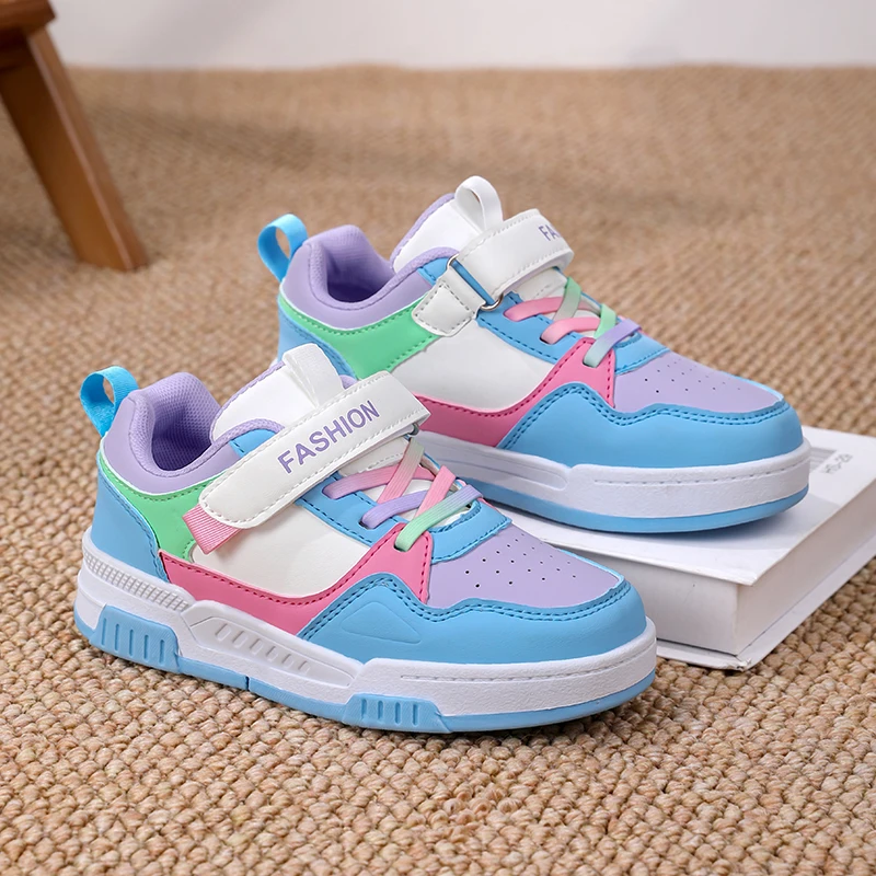 A pair of children's four-season leather upper sports shoes, campus fashion trend versatile casual sneakers, sizes 27-38，YZ-Y008