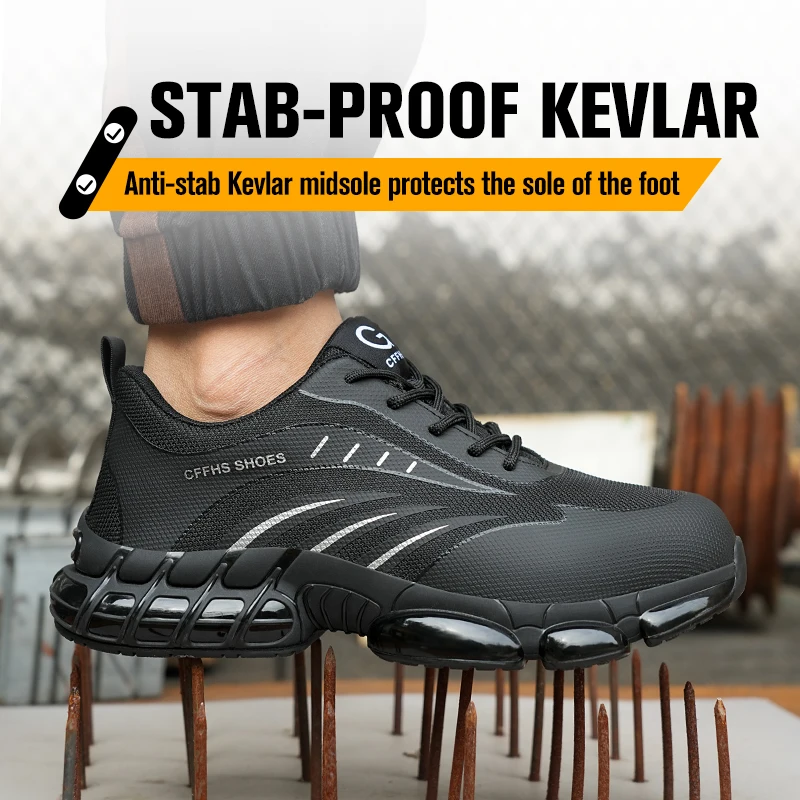 Breathable, lightweight and comfortable anti-smash and anti-puncture safety shoes