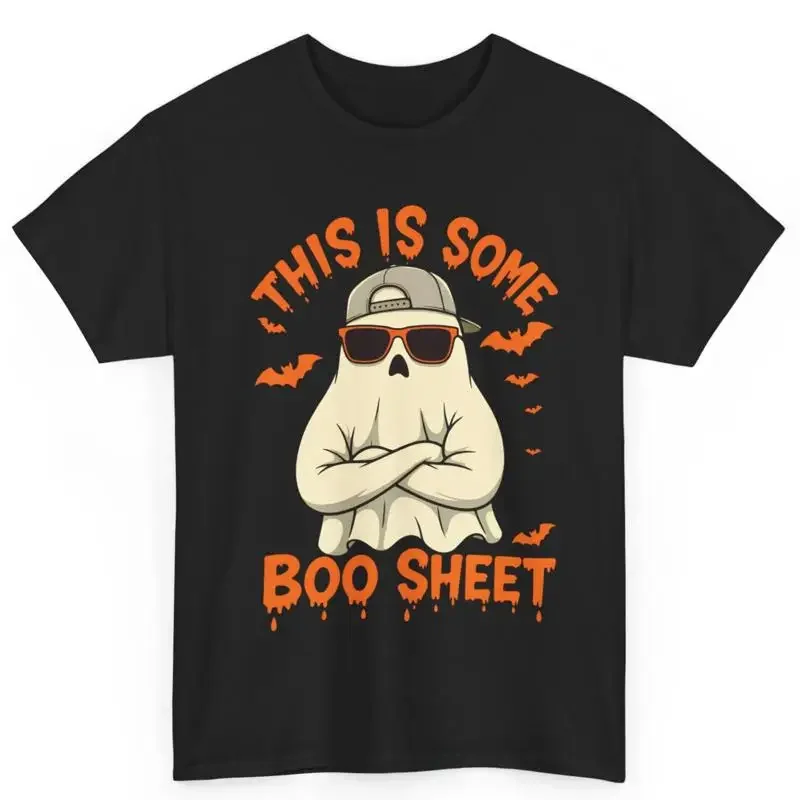 Ghost Halloween This Is Some Boo Sheet Costume Cotton T Shirt