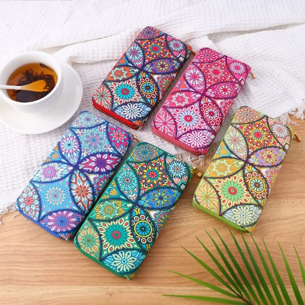 

Simple PU Women Long Wallet Zipper Handheld Card Bag Multifunctional High-capacit Money Bag Handbag Purse