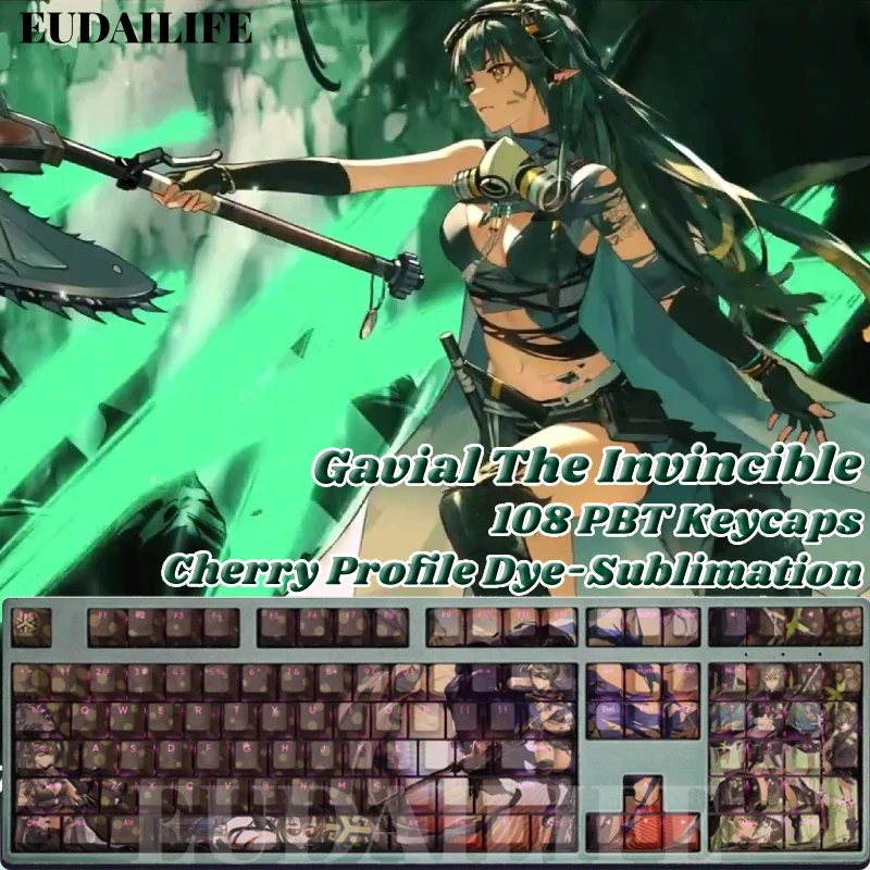 Gavial The Invincible 108 Keycap Arknights PBT DYE Sublimation Light Transmitting Cherry Switch Key Cover Mechanical Keyboard