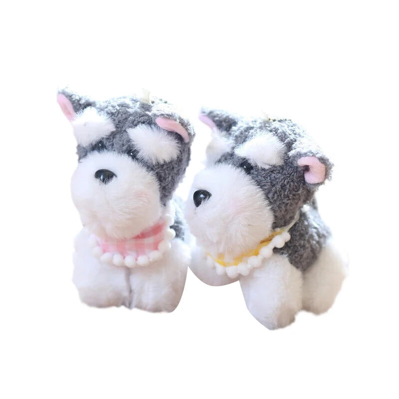 Cute Puppy Plush Keychain With Scarf Dog Animal Doll Bag Pendant Ornament For Children DIY Accessories