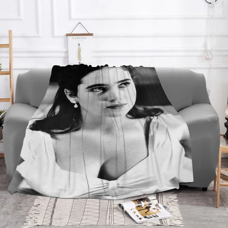 

Fluffy Soft Blankets & Throws Film and TV Actors Jennifer Connelly Winter Blanket Machine Washable Furry Sofa Throw Bed Baby Nap