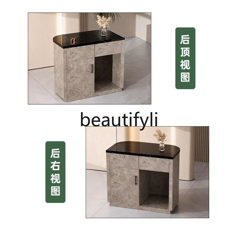 zzqClothing Store Bancone cassiere in stile lusso leggero Piccolo negozio di barbiere Bar Reception dell'azienda di bellezza Banco reception